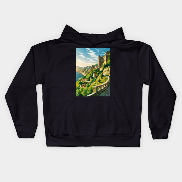 Edge of the Sea of Swords - Sword Coast Faerun D&D Art Kids Hoodie by CursedContent